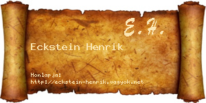 Eckstein Henrik névjegykártya